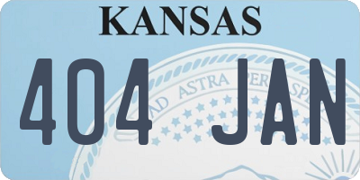 KS license plate 404JAN