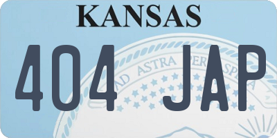 KS license plate 404JAP