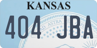 KS license plate 404JBA