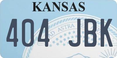 KS license plate 404JBK