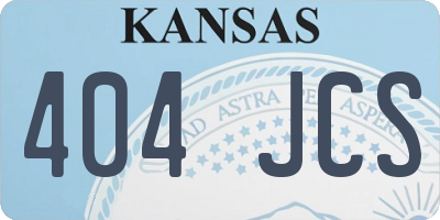 KS license plate 404JCS