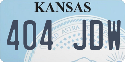 KS license plate 404JDW