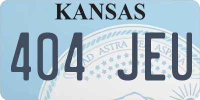 KS license plate 404JEU