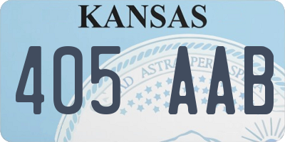 KS license plate 405AAB