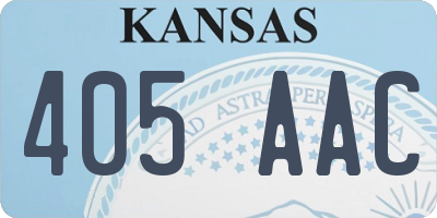 KS license plate 405AAC