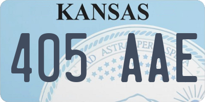 KS license plate 405AAE