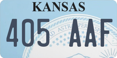 KS license plate 405AAF