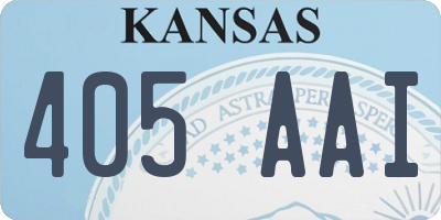 KS license plate 405AAI