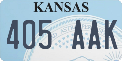 KS license plate 405AAK