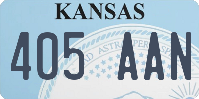 KS license plate 405AAN