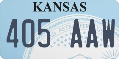KS license plate 405AAW