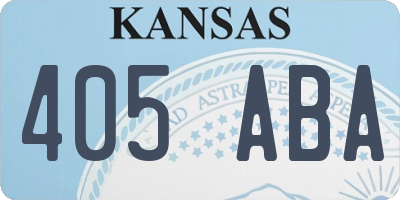 KS license plate 405ABA