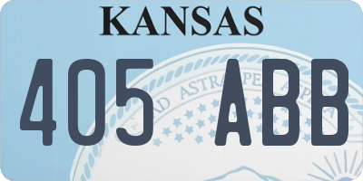 KS license plate 405ABB