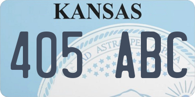KS license plate 405ABC