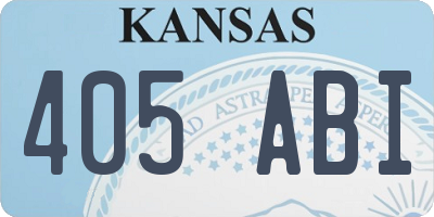 KS license plate 405ABI