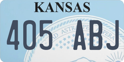 KS license plate 405ABJ