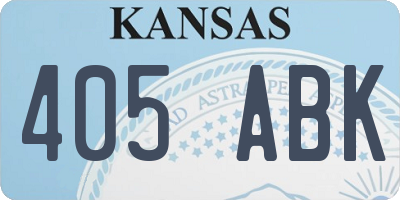 KS license plate 405ABK