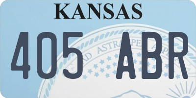 KS license plate 405ABR