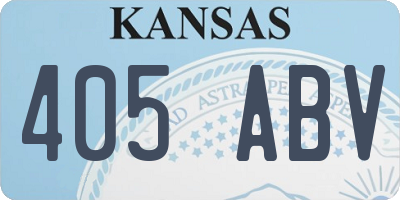 KS license plate 405ABV