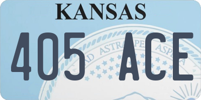 KS license plate 405ACE