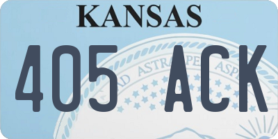 KS license plate 405ACK