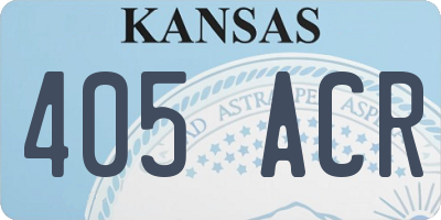 KS license plate 405ACR