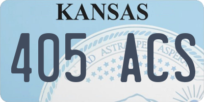 KS license plate 405ACS