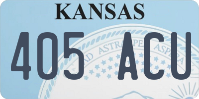 KS license plate 405ACU