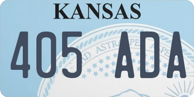 KS license plate 405ADA