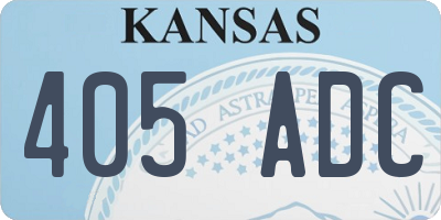 KS license plate 405ADC