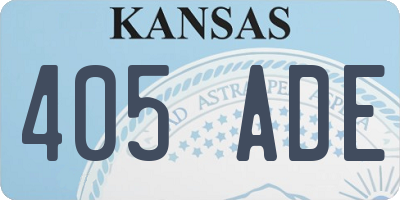KS license plate 405ADE