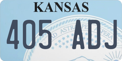KS license plate 405ADJ