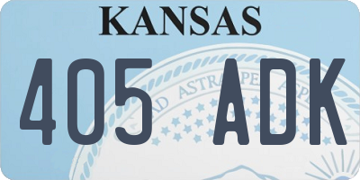 KS license plate 405ADK