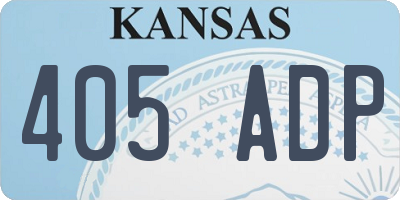 KS license plate 405ADP