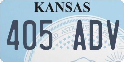 KS license plate 405ADV