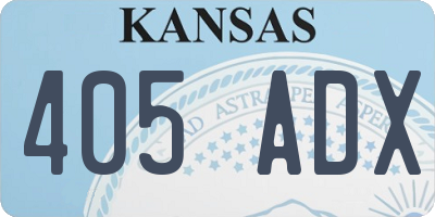KS license plate 405ADX