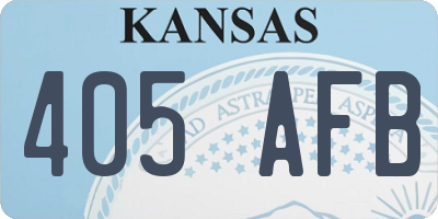 KS license plate 405AFB