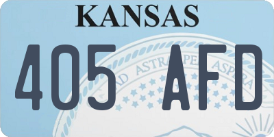 KS license plate 405AFD