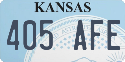 KS license plate 405AFE