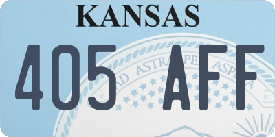 KS license plate 405AFF