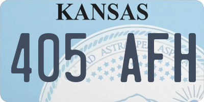KS license plate 405AFH