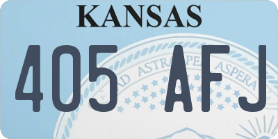 KS license plate 405AFJ