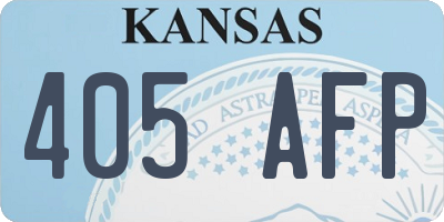 KS license plate 405AFP