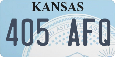 KS license plate 405AFQ