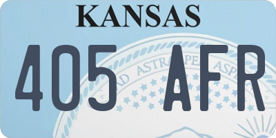 KS license plate 405AFR