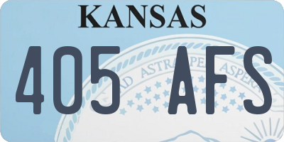 KS license plate 405AFS