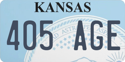 KS license plate 405AGE