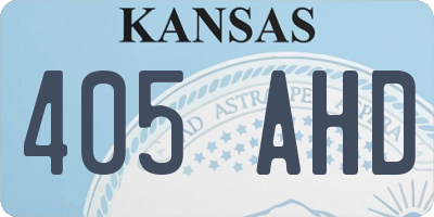 KS license plate 405AHD
