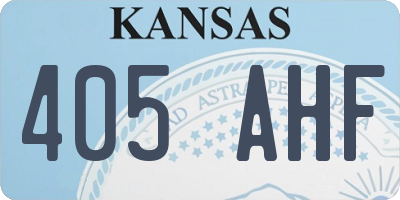 KS license plate 405AHF