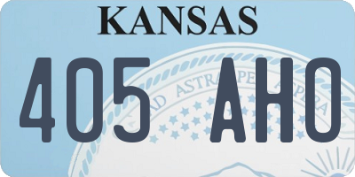KS license plate 405AHO
